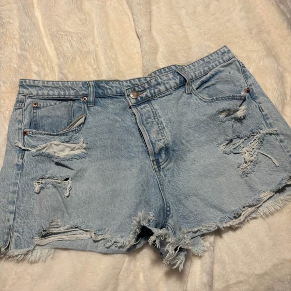 Aeropostale Light Blue Distressed Denim Shorts